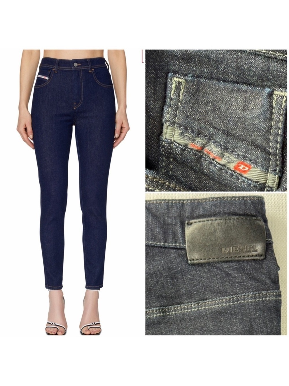 ✅ Diesel Women's dark navy blue Skinny Jeans Skinzee-High size 29